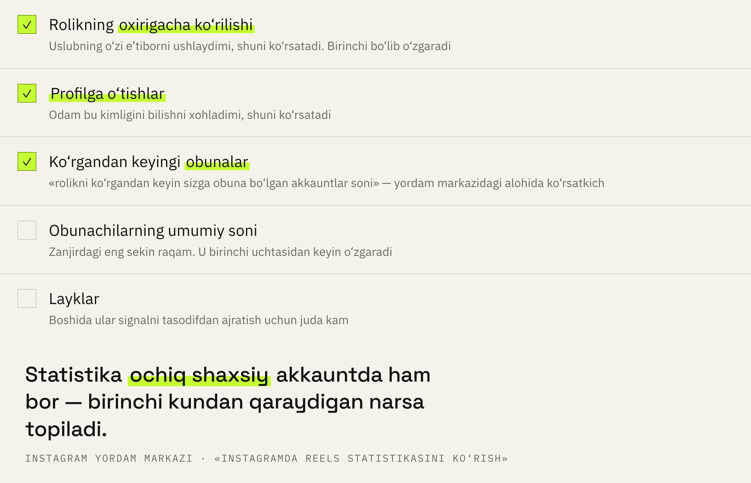 Birinchi haftalarda qaysi raqamlarga va qanday tartibda qarash kerak.