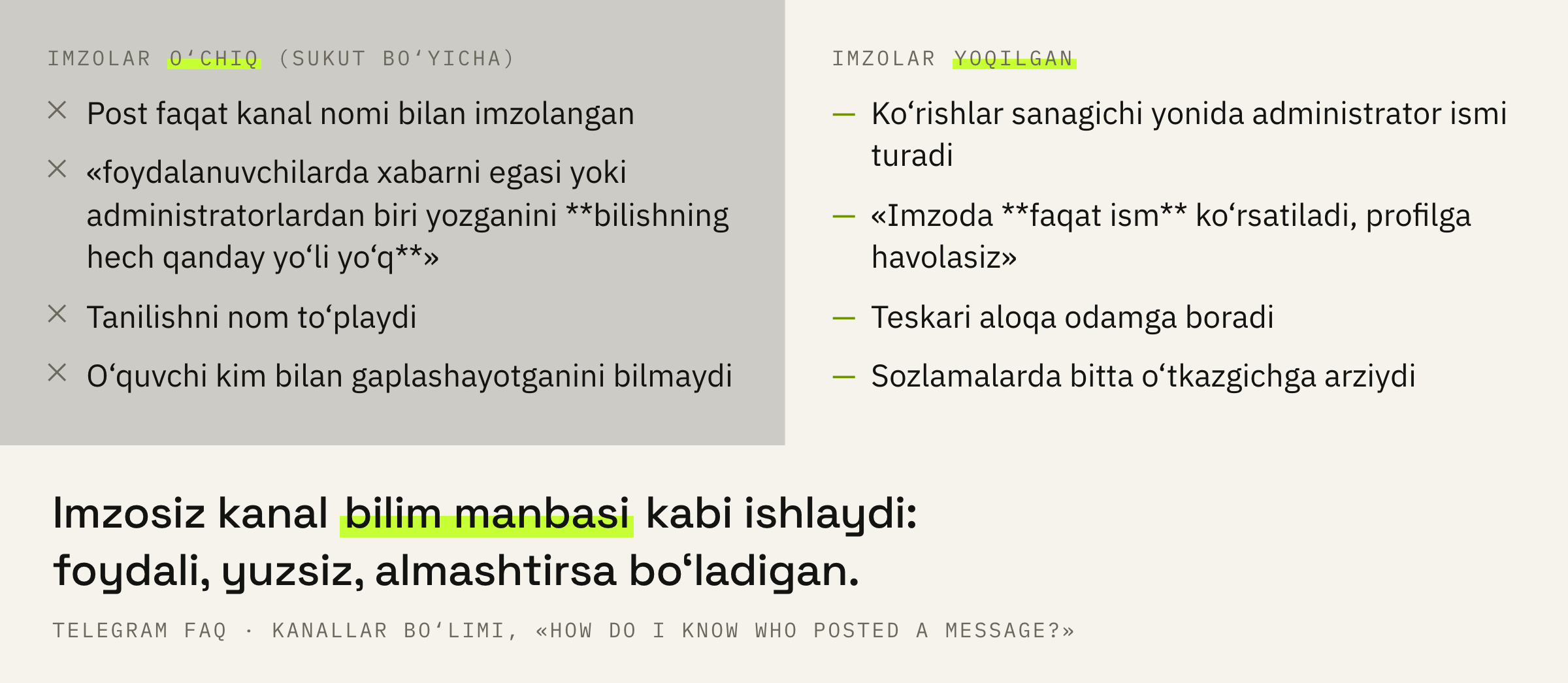 Imzolar o‘chirilganda va yoqilganda o‘quvchi nimani ko‘radi.