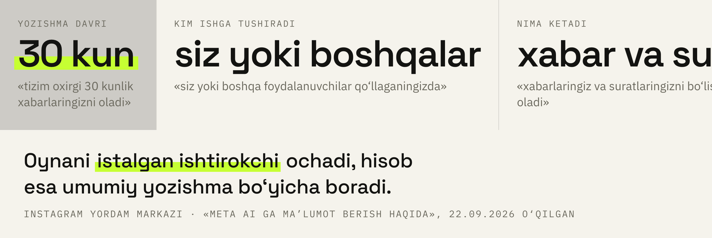 AI funksiyasi qo‘llangan daqiqada tizimga nima ketadi.