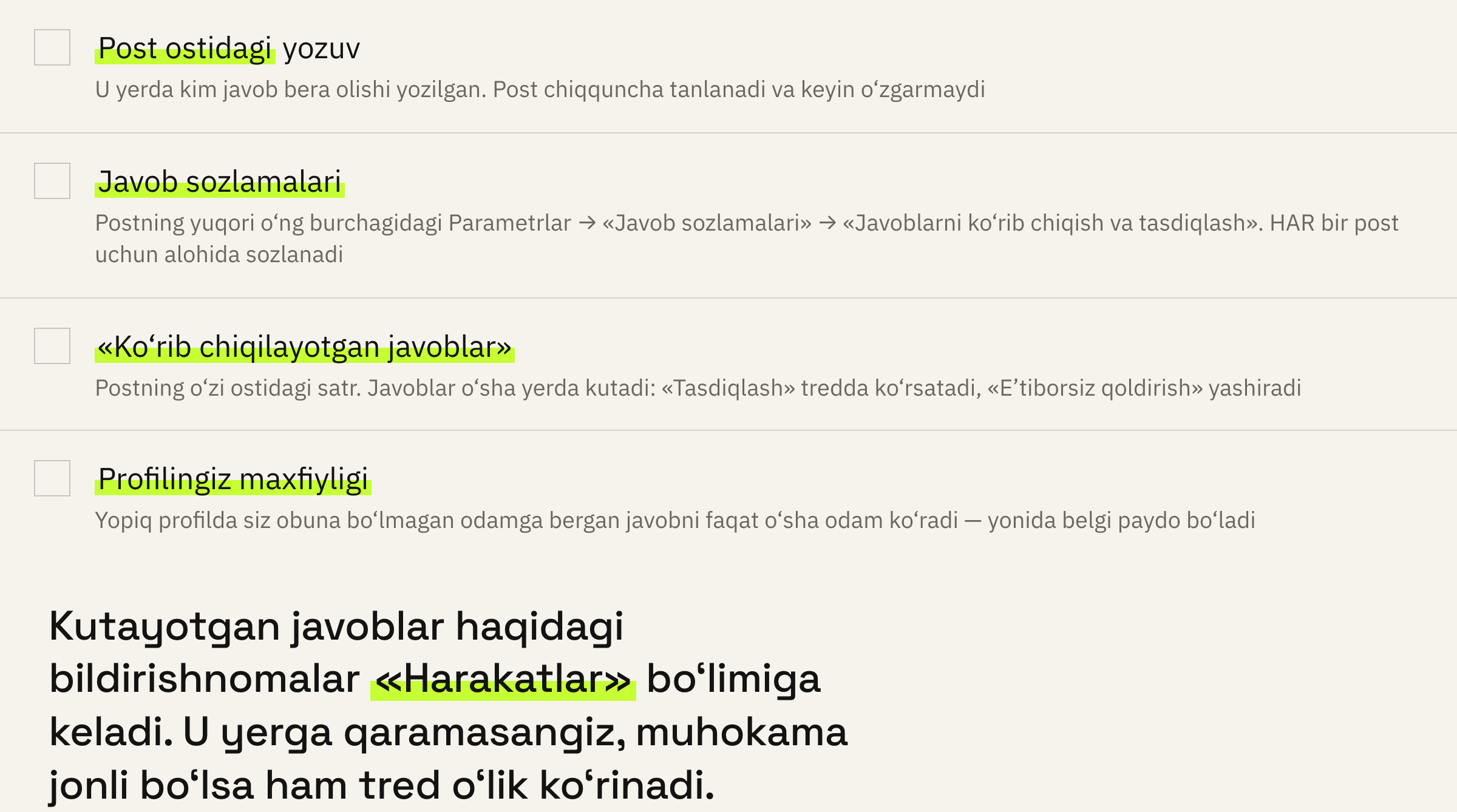 «Javoblar ko‘rinmaydi»ning deyarli barcha holatlarini yopadigan to‘rtta ekran.