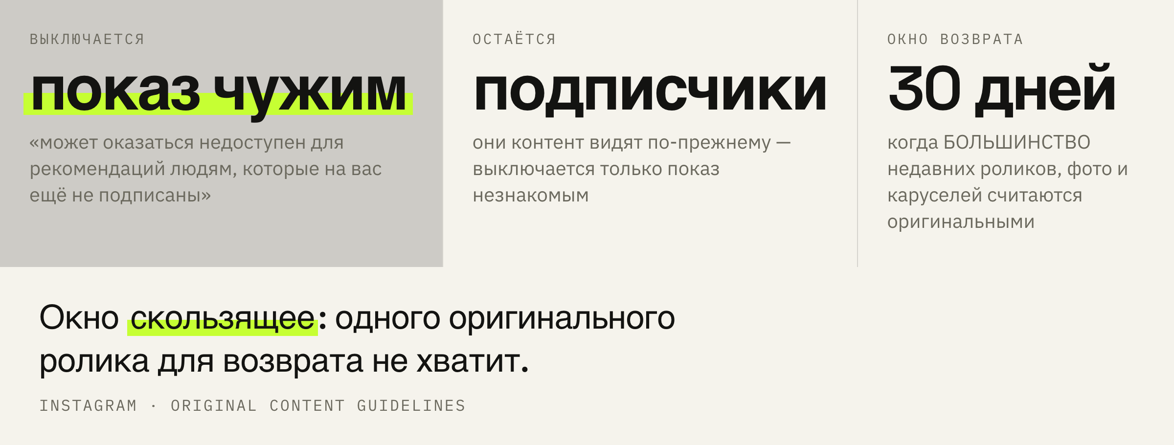 Что выключается, что остаётся и как аккаунт возвращается в рекомендации.