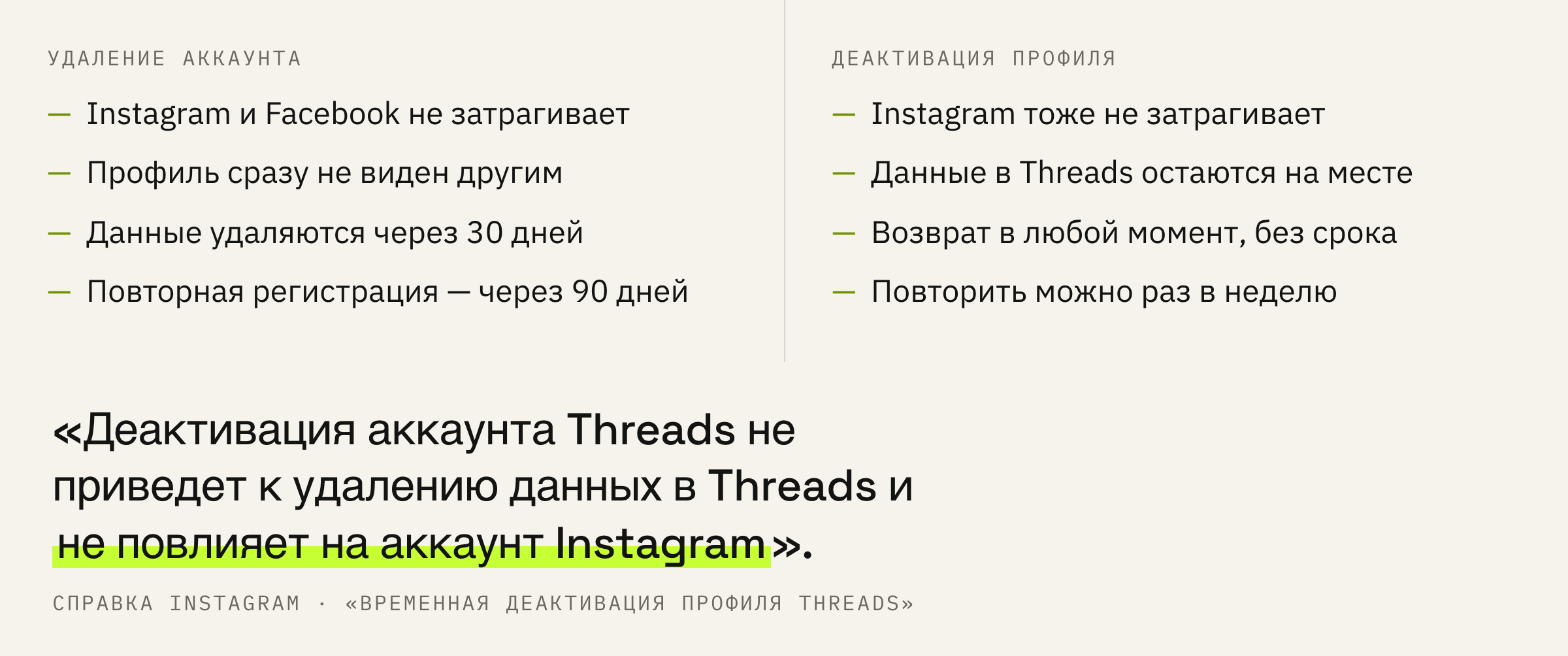 Две двери из Threads и что стоит за каждой.