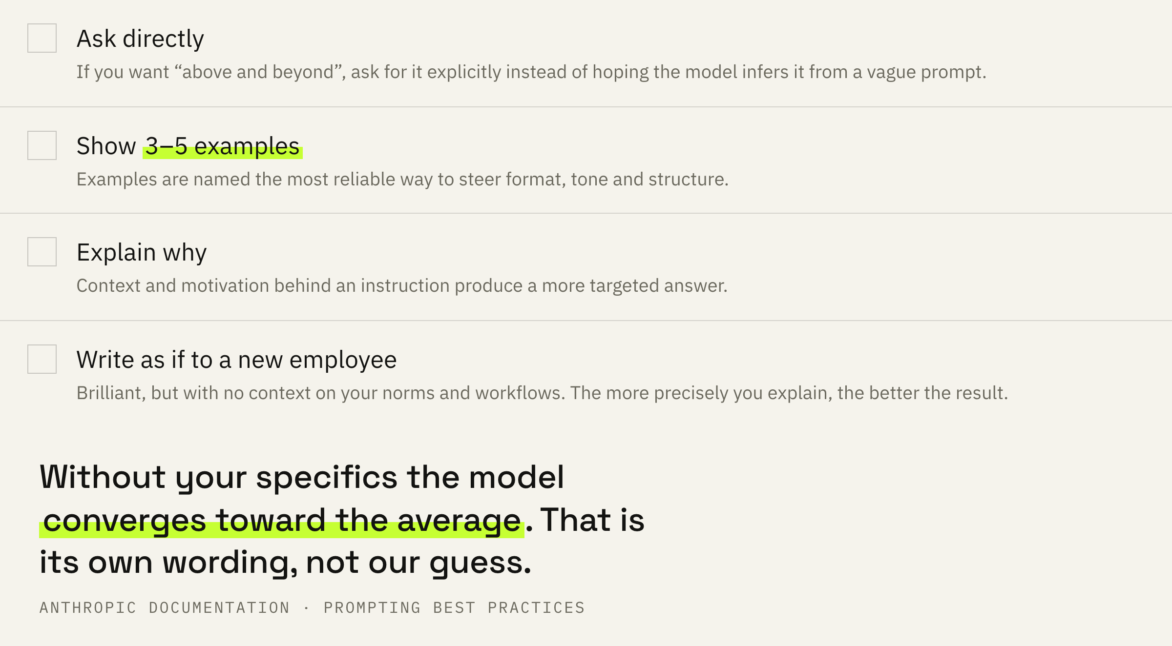 Four levers the model's own developer names — in its prompting documentation.