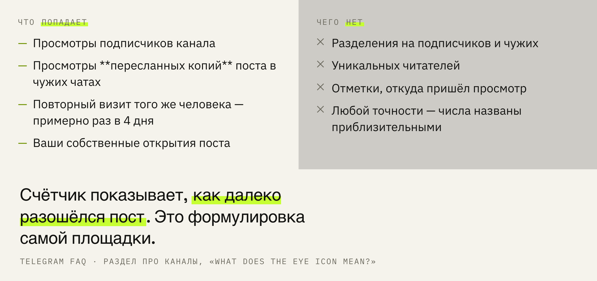 Что попадает в счётчик просмотров и чего в нём нет.