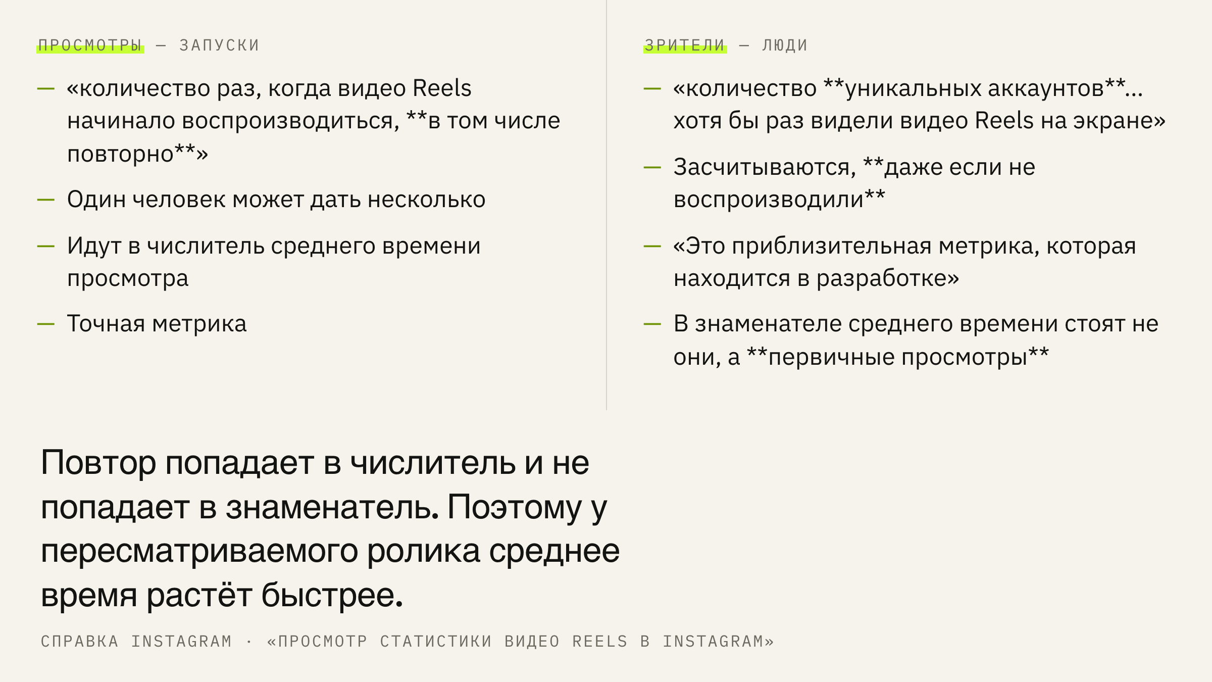 Просмотры, зрители и первичные просмотры: что каждое из них считает.