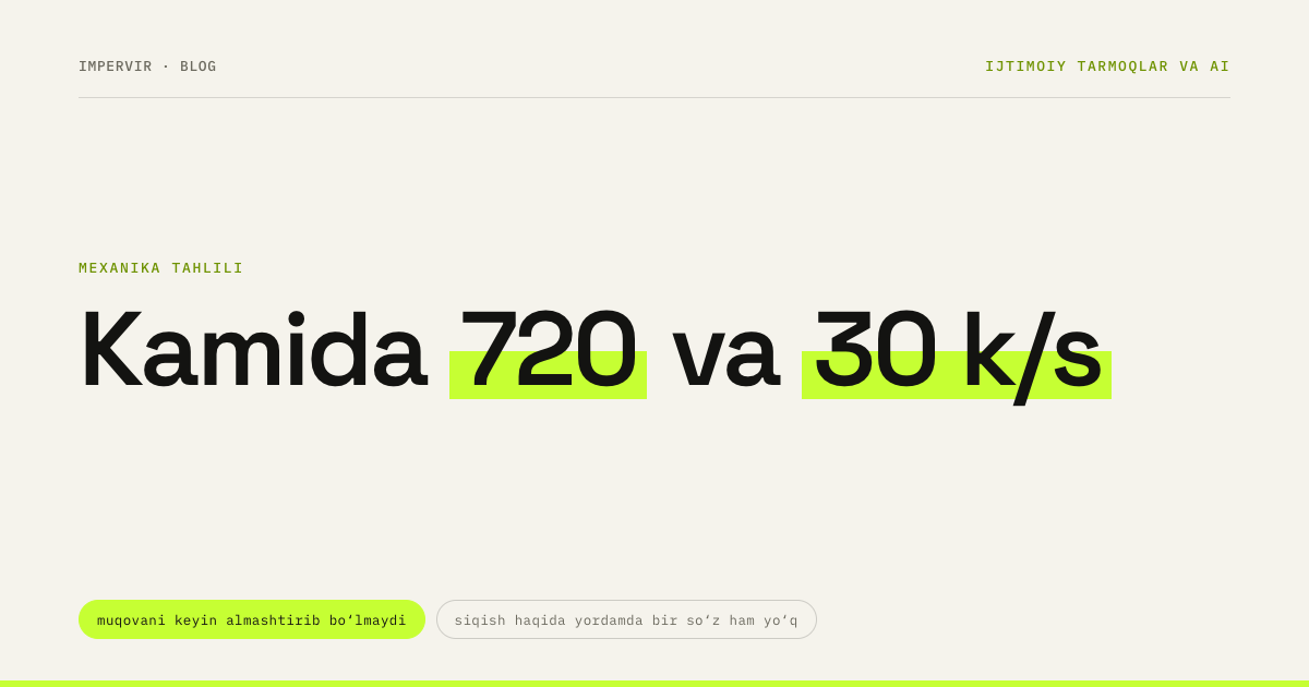 Reels sifati: 720 piksel, 30 kadr va 420 × 654 muqova