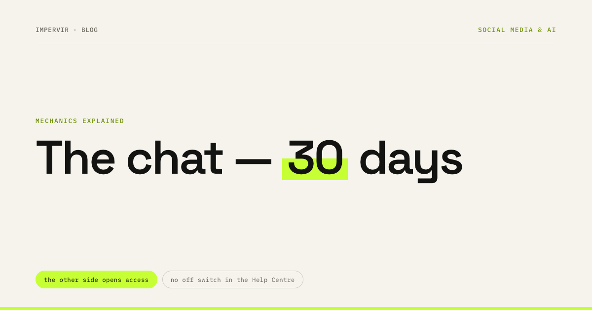 Meta AI in your DMs: 30 days of chat and levers instead of a switch