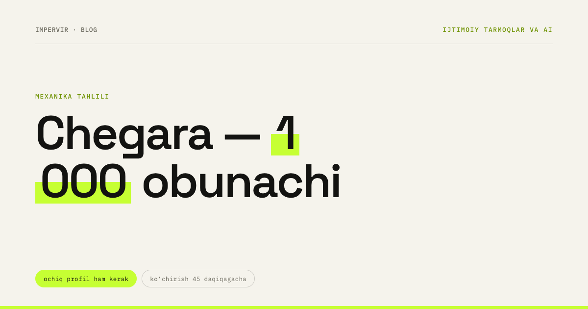 Instagramda Live: 1 000 obunachi va 90 kun