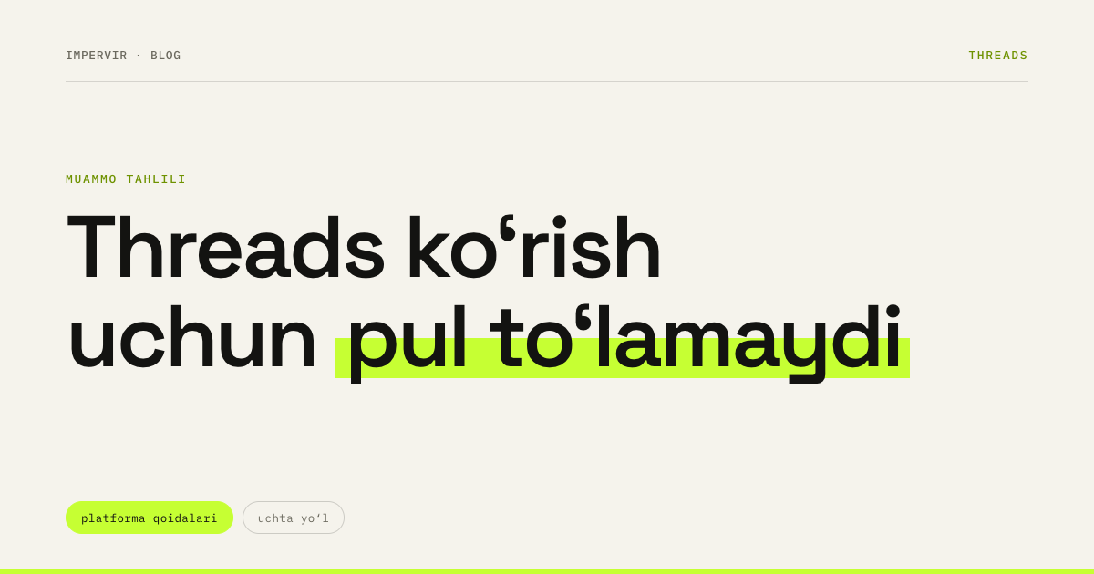 Threads’da monetizatsiya bormi va pul qayerdan keladi